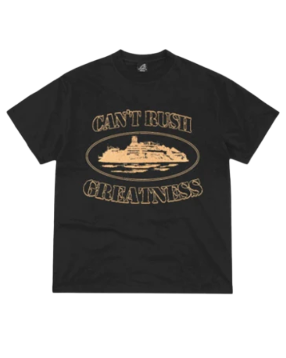 Corteiz x Central Cee Can't Rush Greatness Tee Black camiseta streetwear de colección