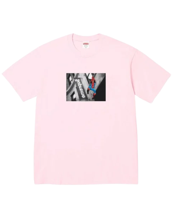 Supreme Spiderman Tee Light Pink