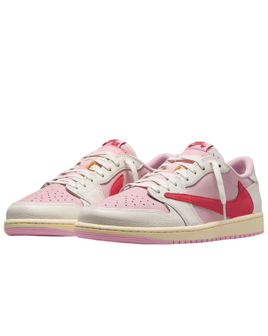 Air Jordan 1 Low OG SP Travis Scott Sail Tropical Pink con tonos Sail y rosa pastel