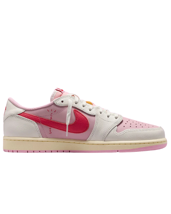 Air Jordan 1 Low OG Travis Scott Tropical Pink detalle del swoosh