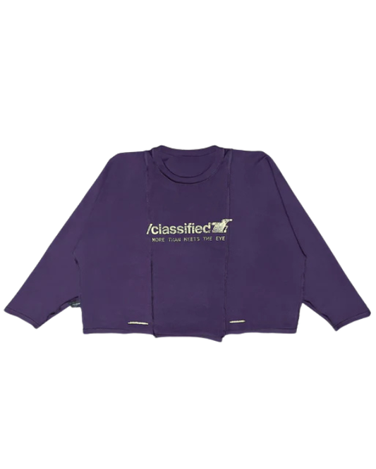 Classified Basics Longsleeve Tee Reversible Purple de manga larga con corte boxy