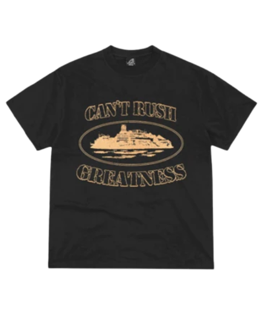 Corteiz x Central Cee Can't Rush Greatness Tee Black camiseta streetwear de colección
