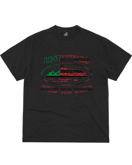 Corteiz x Denim Tears Cortears OG Alcatraz Tee Black camiseta streetwear de colección