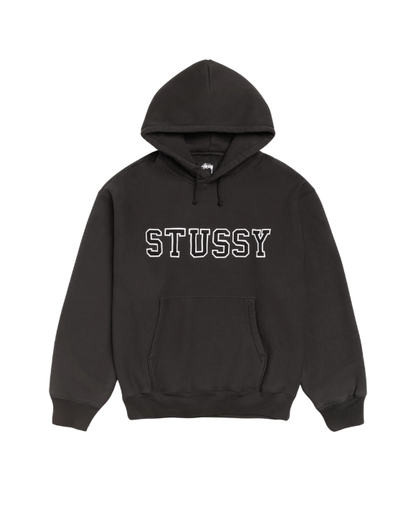 Felt Applique Hoodie Black