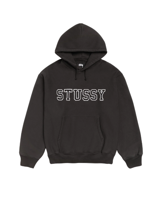 Felt Applique Hoodie Black