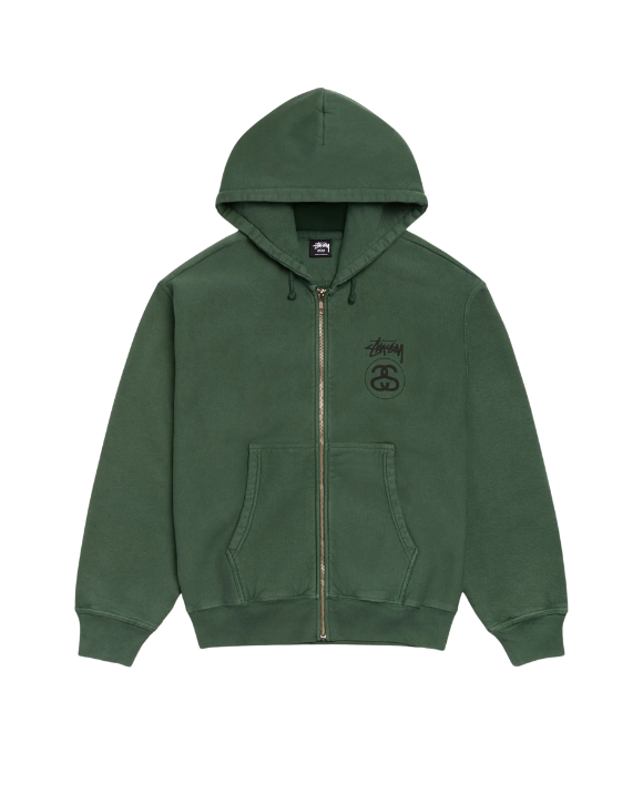 Stock Link Zip Hoodie Pigment Dyed Pine