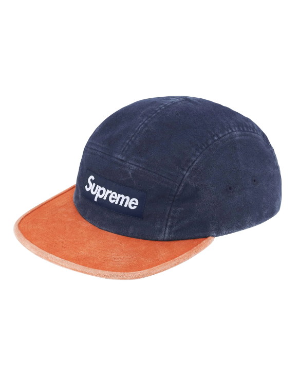 2 Tone Moleskin Camp Cap Navy Orange