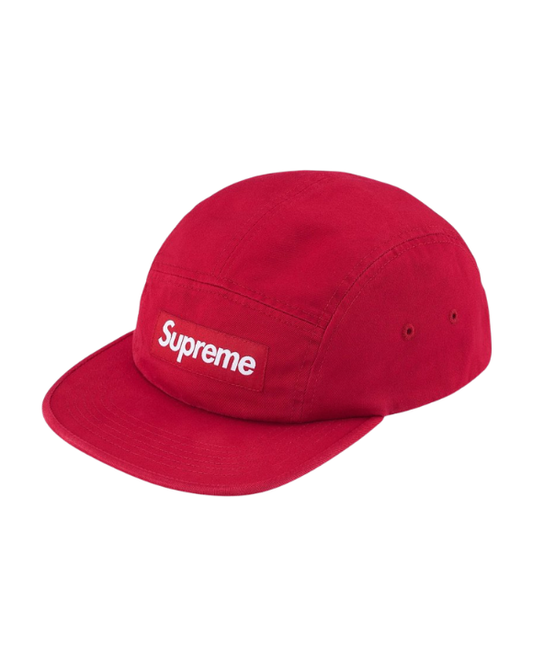 Supreme Washed Chino Twill Camp Cap Red