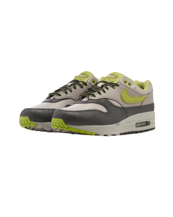 Nike Air Max 1 SP x HUF Pear Green en tonos gris antracita y verde pera