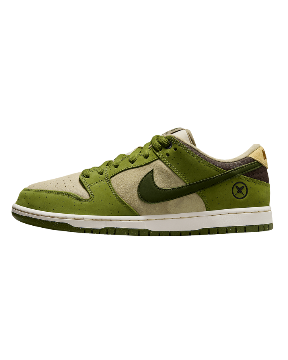 Nike SB Dunk Low Yuto Horigome Matcha vista lateral con tonos verdes