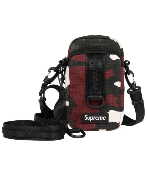 Supreme CORDURA Shoulder Bag SS26 Red Camo bandolera streetwear con estampado de camuflaje rojo