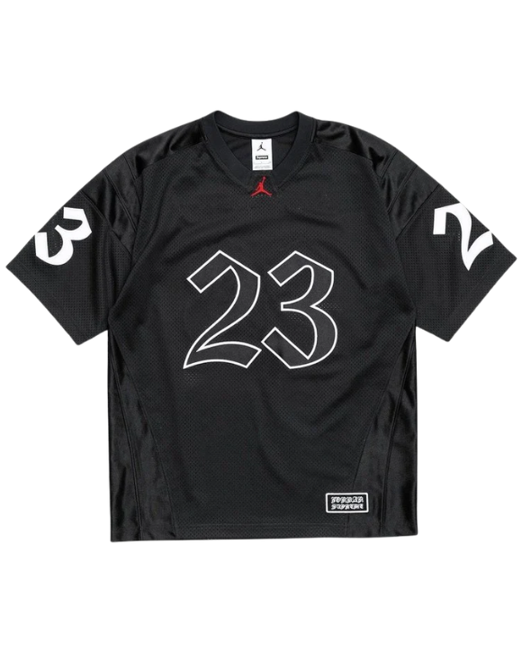 Supreme Jordan Warm Up Jersey Black SS26 con estética basketball y color negro