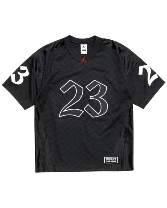 Supreme Jordan Warm Up Jersey Black SS26 con estética basketball y color negro