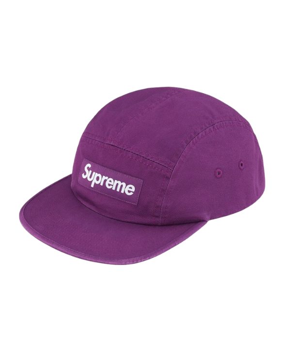Supreme Washed Chino Twill Camp Cap Purple gorra streetwear con acabado lavado