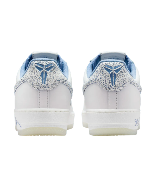 Detalles de las Nike Air Force 1 Low Protro Kobe Bryant City of Champions con estética Lakers y ADN Mamba
