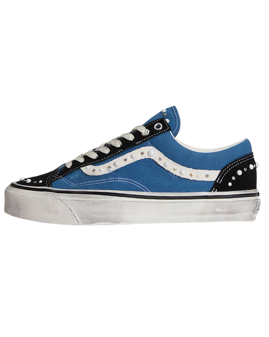 Vans LX Old Skool 36 Pearlized Black Navy con acabado perlado en negro y azul navy