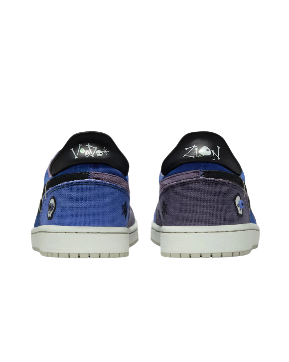 Detalles de las Air Jordan 1 Retro Low OG Zion Williamson Voodoo Alternate para colección sneakerhead
